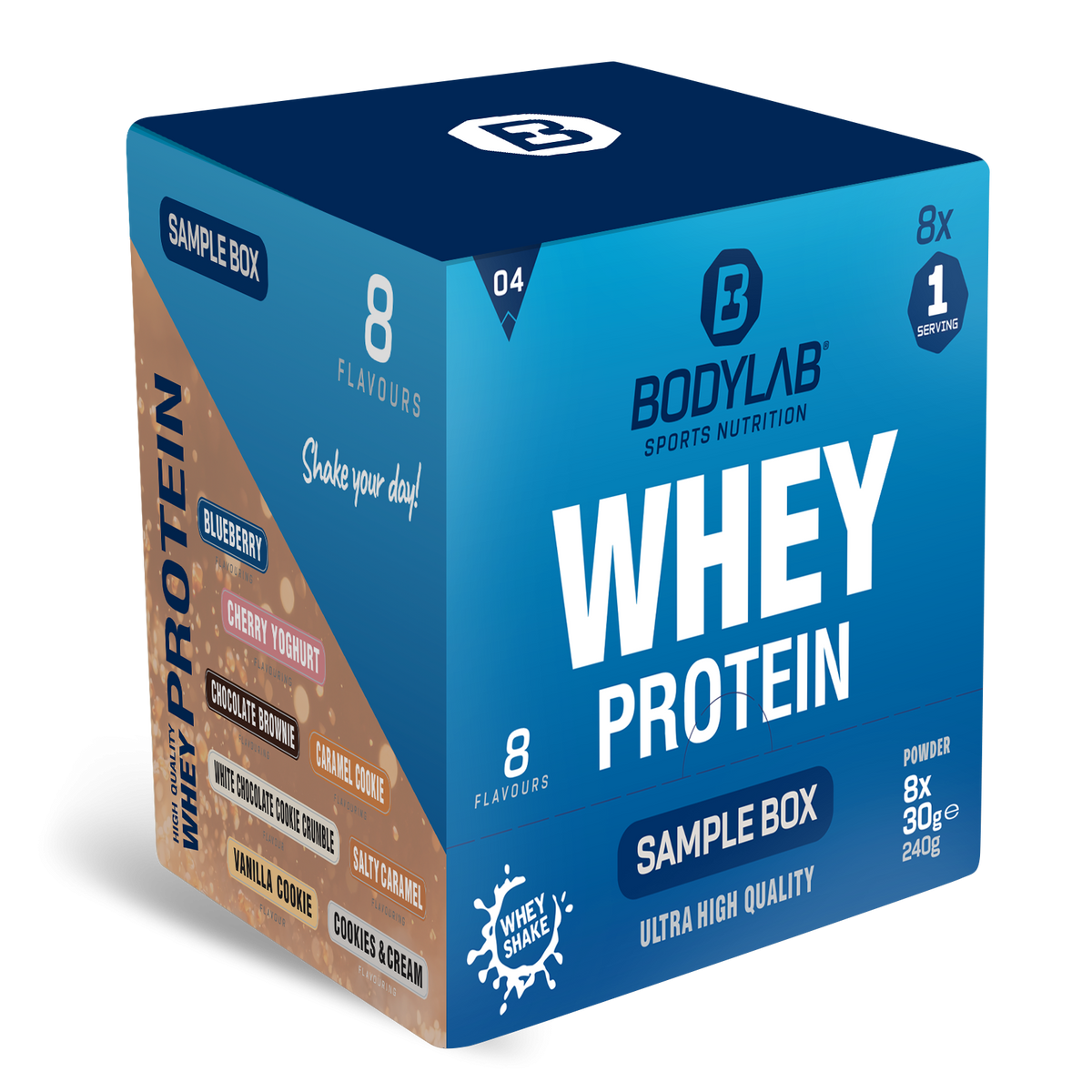 Whey Protein Probierboxen (8 Proben je 30g)