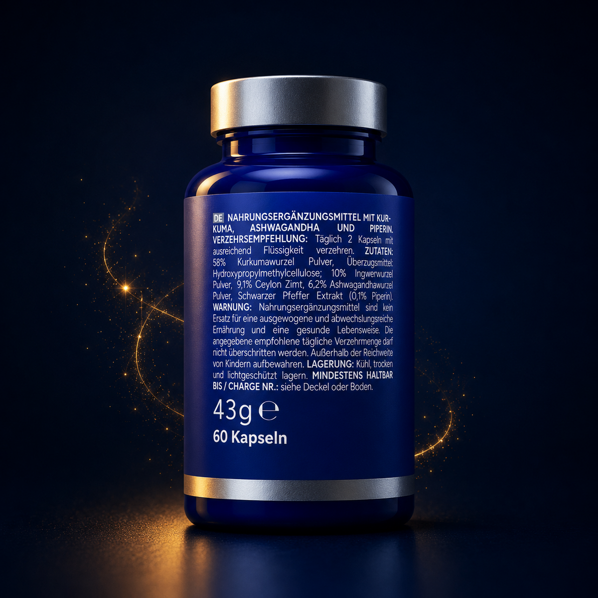 AURUM - Goldene Mischung mit Kurkuma, Ingwer, Zimt & Ashwagandha (60 Kapseln)