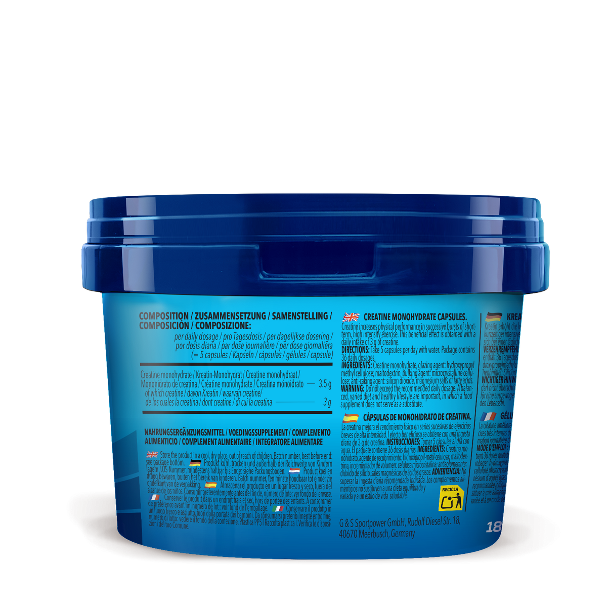Creatine Monohydrate (180 Kapseln)