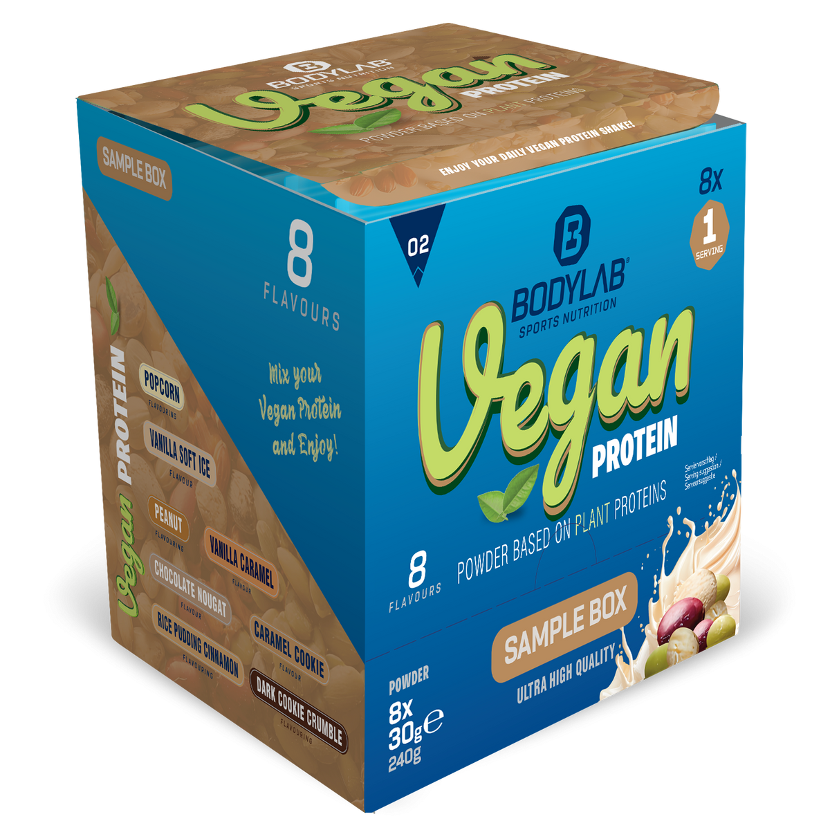 Vegan Protein Probierboxen (8 Proben je 30g)