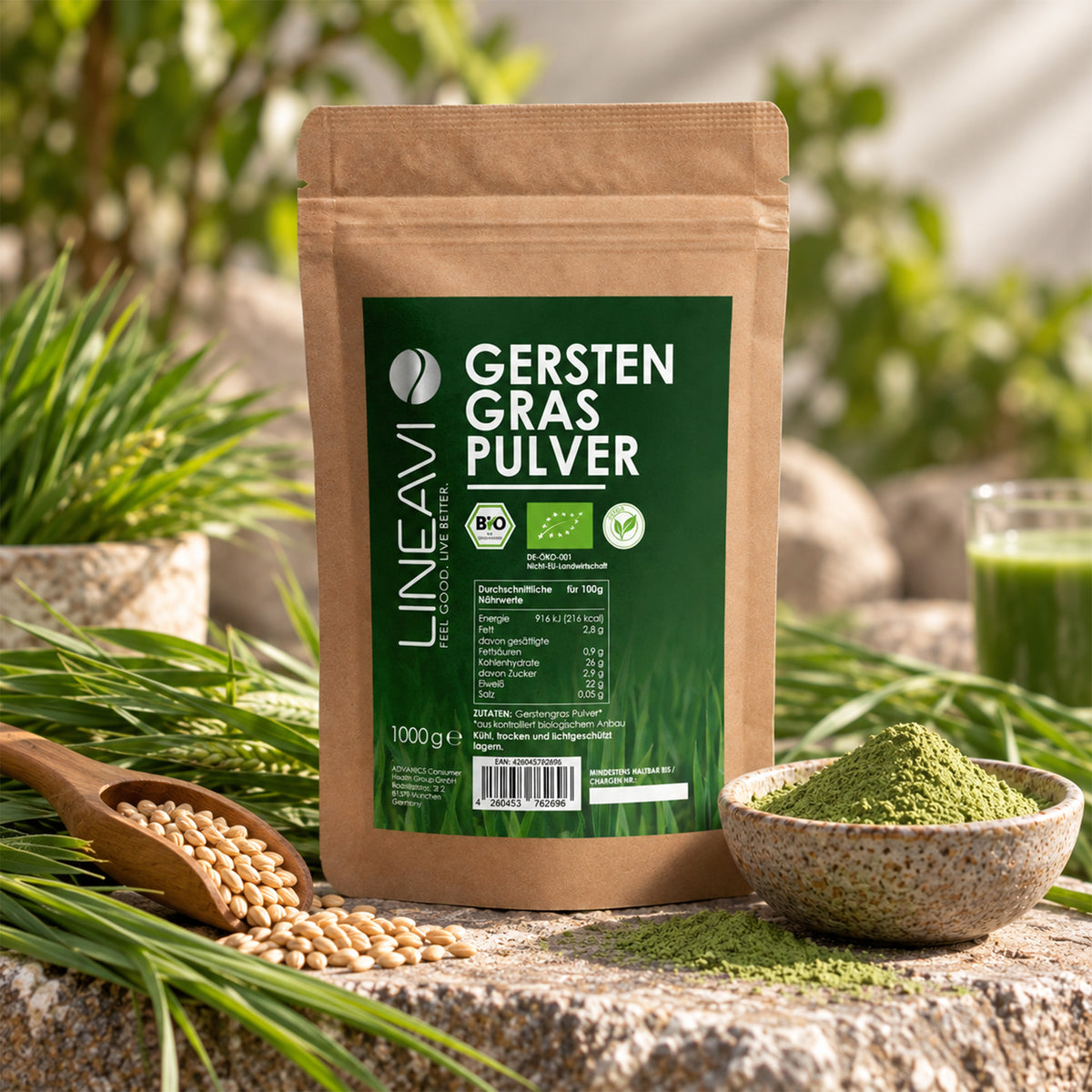 Doppelpack: Bio Gerstengraspulver (2x1000g)
