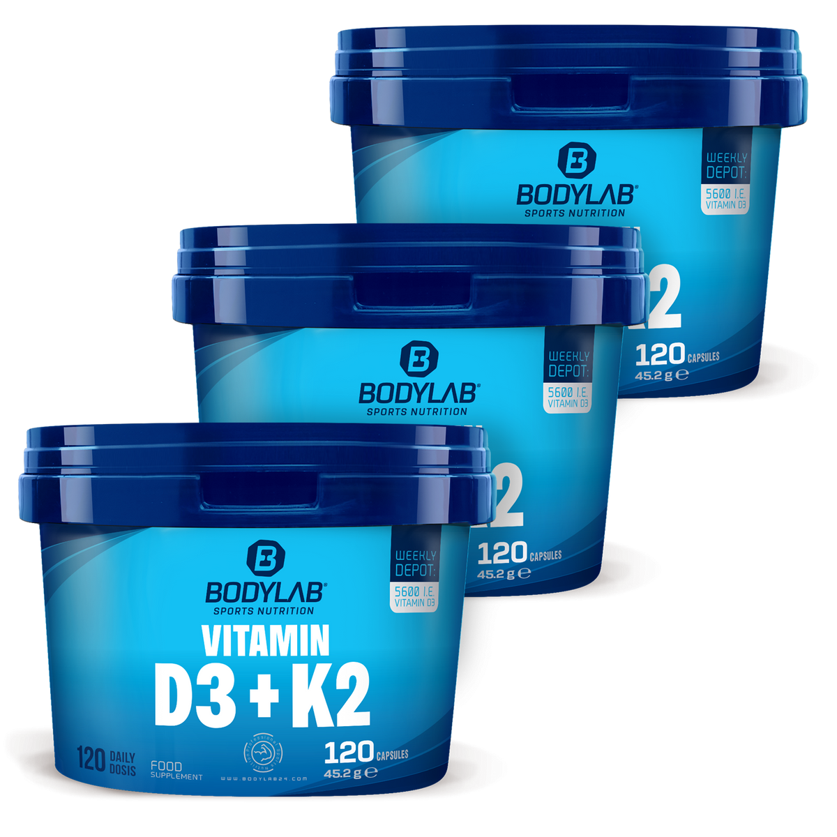 3 x Vitamin D3 + K2 (120 Kapseln)