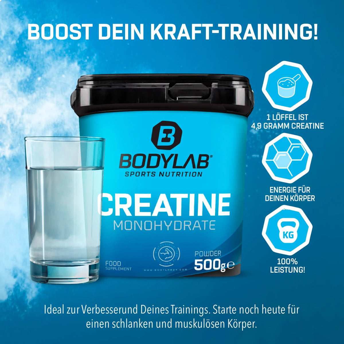Creatine Monohydrate - 100% Pure Powder (2x1000g)