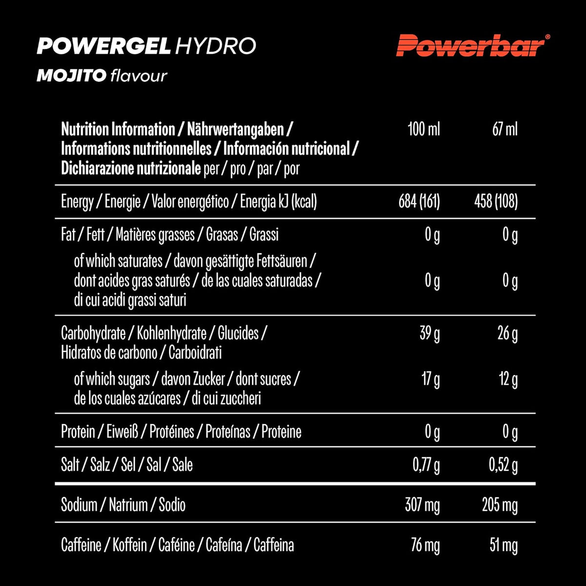PowerGel Hydro (24x67g) Mojito mit Koffein