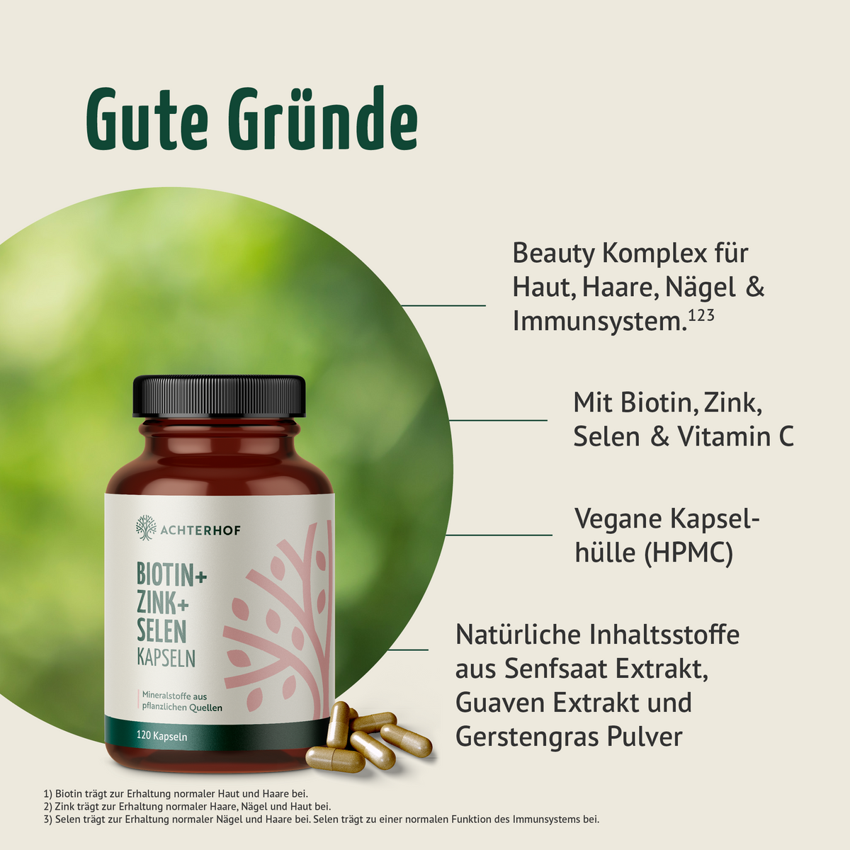 Biotin+Zink+Selen Kapseln (120 Kapseln)
