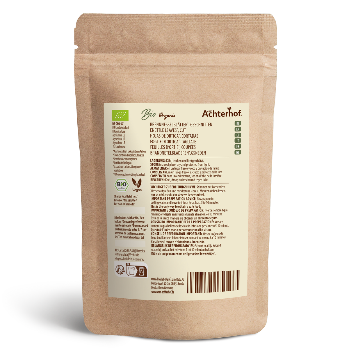 Brennnesselblätter geschnitten Bio (250g)