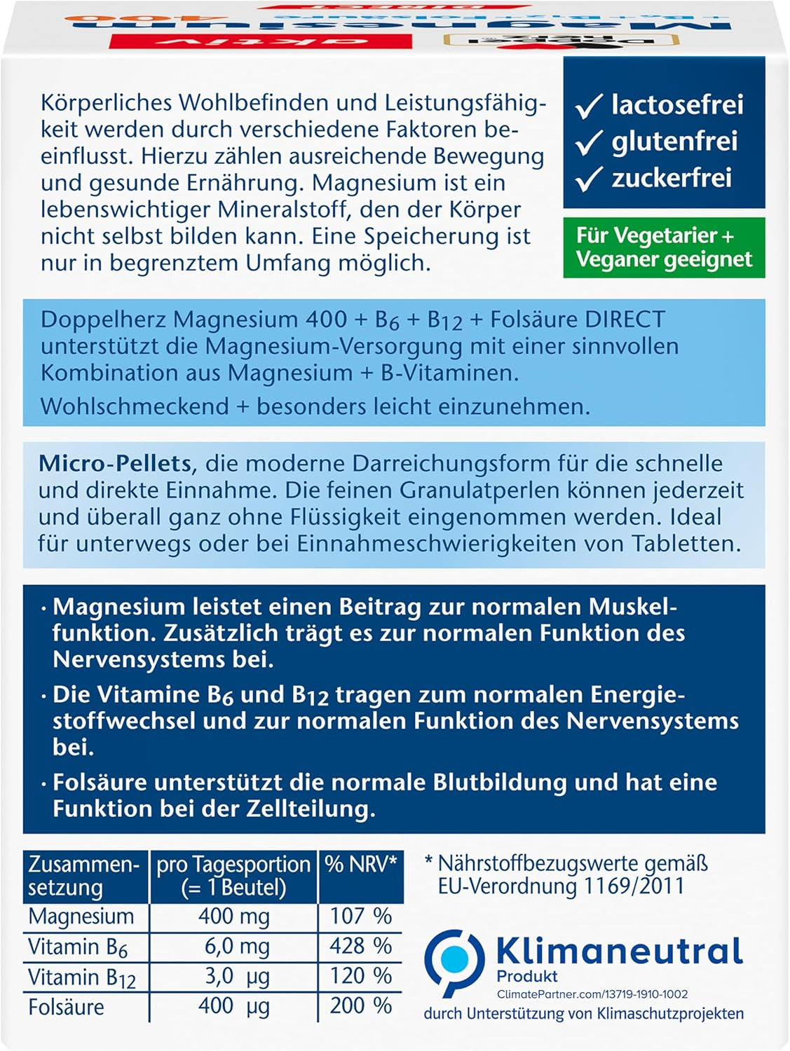 Magnesium 400 direct (40 Portionsbeutel)