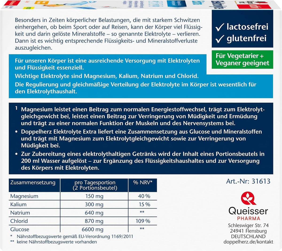 Elektrolyte Extra Direct (20 Portionsbeutel)