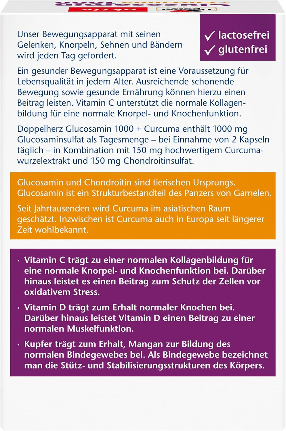 Glucosamin 1000 + Curcuma (40 Kapseln)