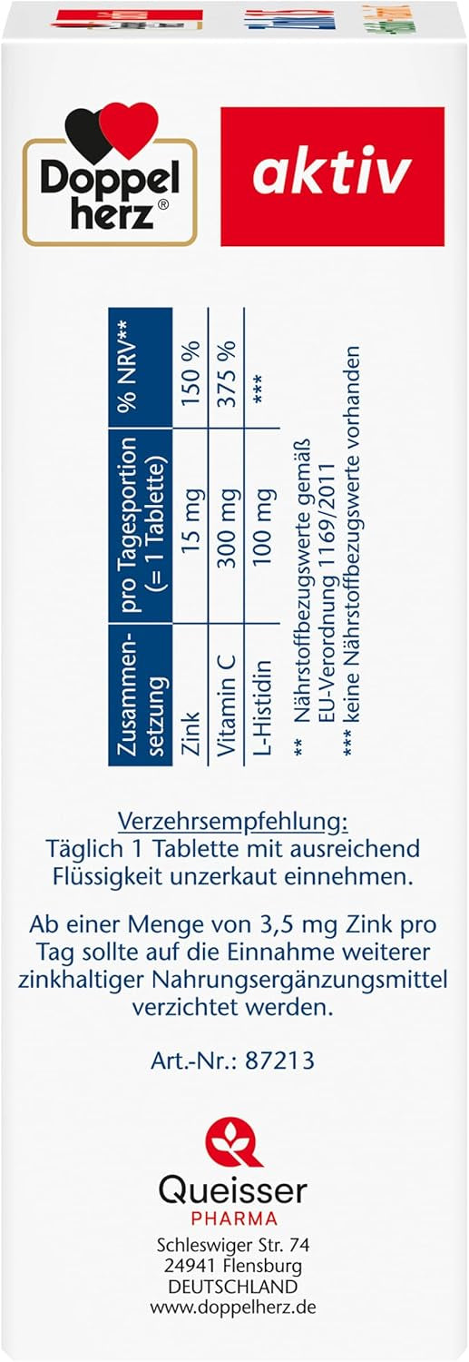 Zink 15 + Histidin + Vitamin C Depot (100 Tabletten)