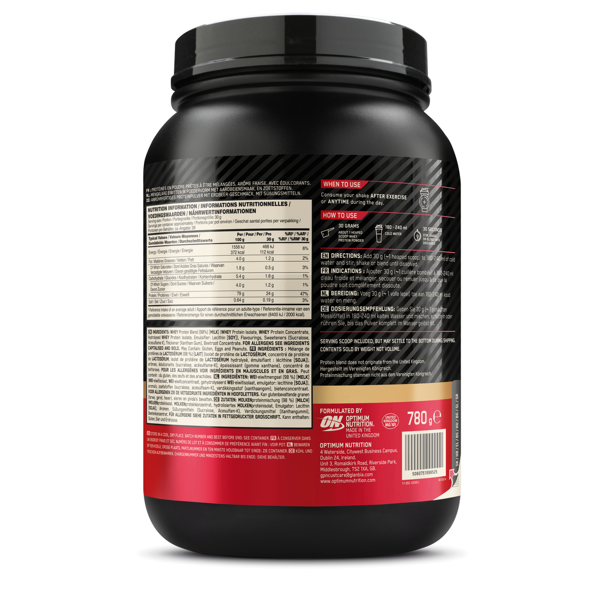 100% Whey Gold Standard (780g) Delicious Strawberry