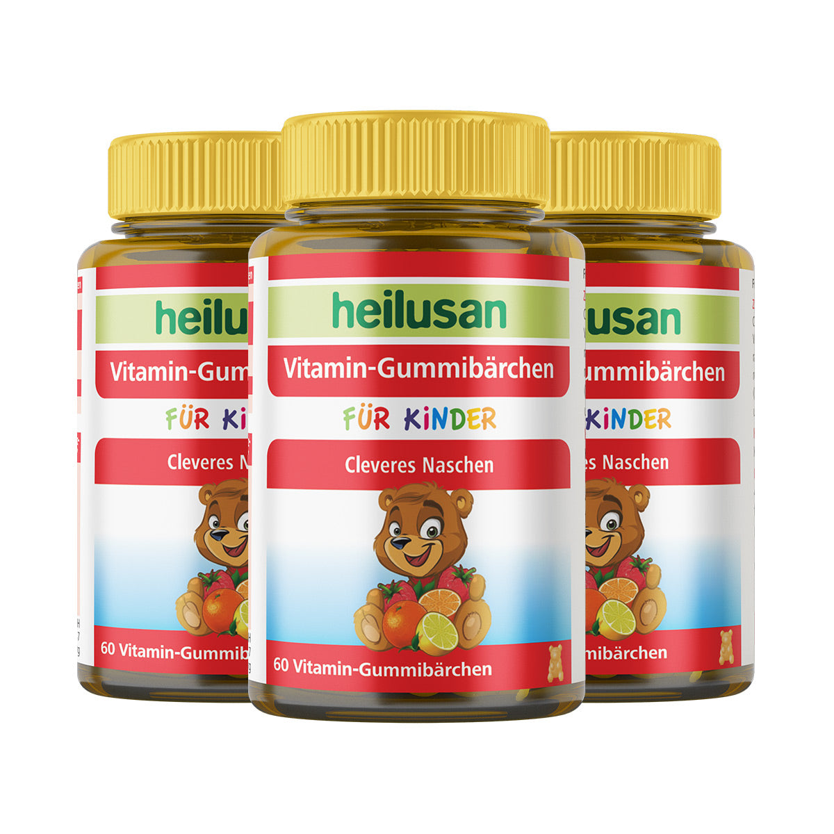 Dreierpack Heilusan Vitamin Gummibärchen (3x60 Stück)