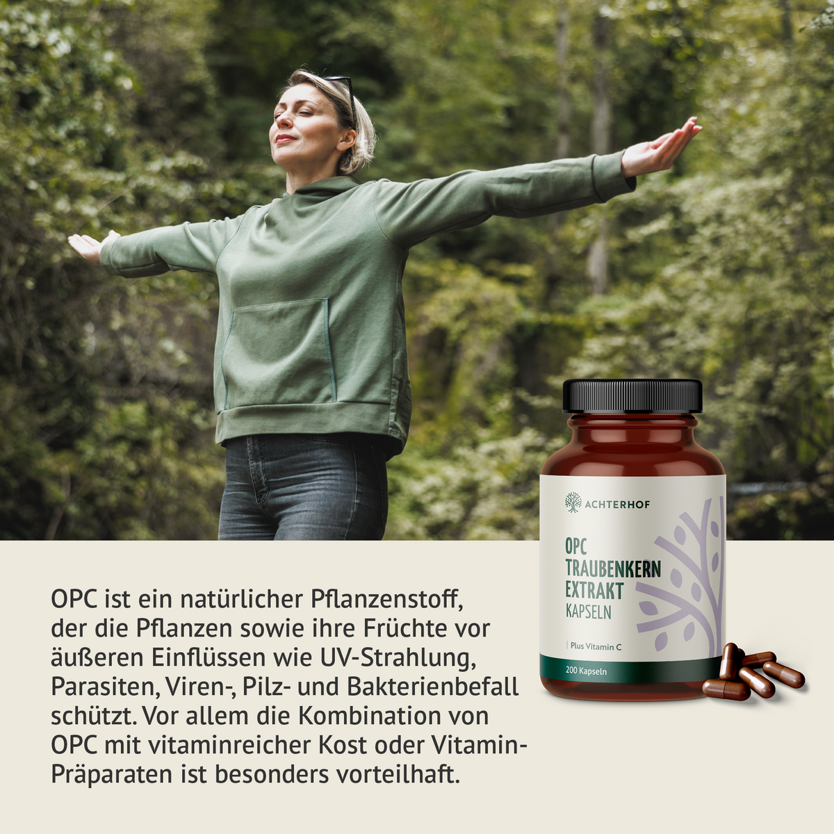 OPC Traubenkernextrakt + Vitamin C Kapseln (200 Kapseln)